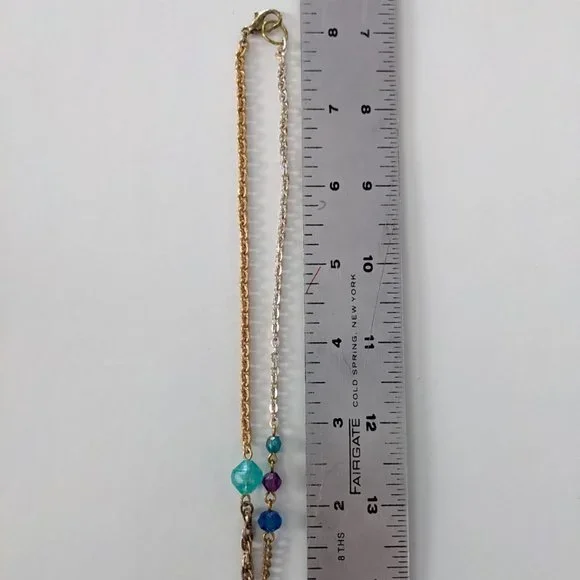 Blue Ring Dangles Vintage Necklace - Picture 6 of 6